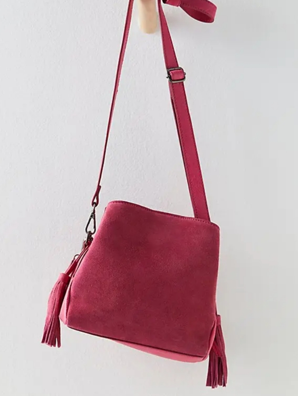 Free People sindy suede crossbody bag in pink